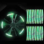 20PCS Car Wheel Rim Reflective Stickers | Luminous Tire Rim Strips for Night Safety | Auto Reflective Decals & Car Rim Protector Tape for Tyres and Motorcycles
