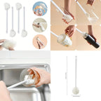 Silicone Bottle Cleaning Brush with Long Handle | Soft Bristle Flexible Brush for Cups, Jars & Bottles | Reusable Eco-Friendly Kitchen Cleaning Tool