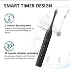 6 Modes Sonic Electric Toothbrush for Adults & Kids | Rechargeable Electric Toothbrush with Smart Timer | IPX7 Waterproof Whitening Toothbrush with Brush Holder & 4 Brush Heads