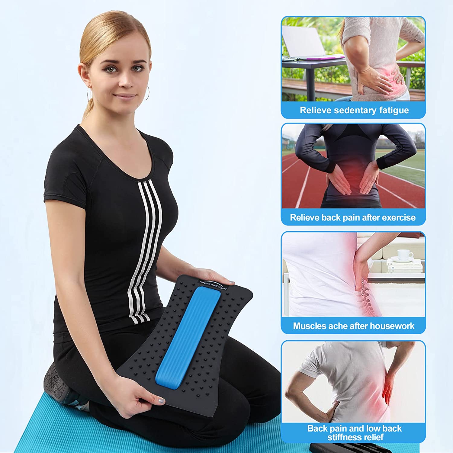 Back Stretcher for Lower Back & Lumbar Support – Spine Stretching Device with Multi-Level Design | Back Massage Stretcher & Posture Support Tool for Home Use