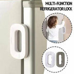 Fridge Lock with Key 2 Pcs Stainless Steel Double Door Fridge Locker Clip | Refrigerator Door Lock with Key | Child Safety Fridge Lock for Kids | Strong Adhesive & Durable