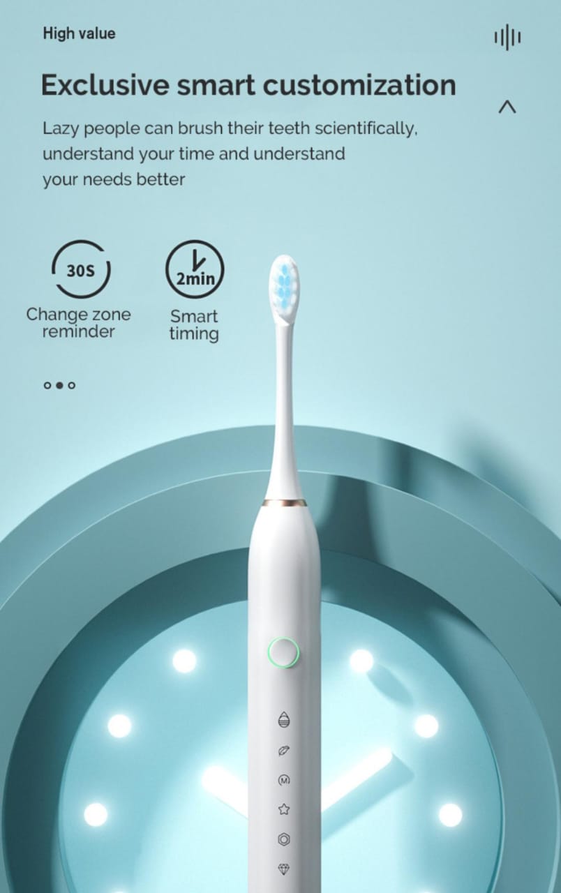 6 Modes Sonic Electric Toothbrush for Adults & Kids | Rechargeable Electric Toothbrush with Smart Timer | IPX7 Waterproof Whitening Toothbrush with Brush Holder & 4 Brush Heads