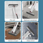 Mini Portable Cleaning Mop | Hand-Free Squeeze Sponge Mop with Absorbent Head | Compact Wet & Dry Mop for Kitchen, Bathroom, Table, Car & Glass | Multi-Purpose Household Cleaning Tool