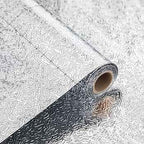 60 x 200 CM Self-Adhesive Aluminium Foil Sheet | Waterproof Heat-Resistant Kitchen Sticker | Oil-Proof Peel & Stick Silver Foil for Cabinets, Counters & Stove Backsplash