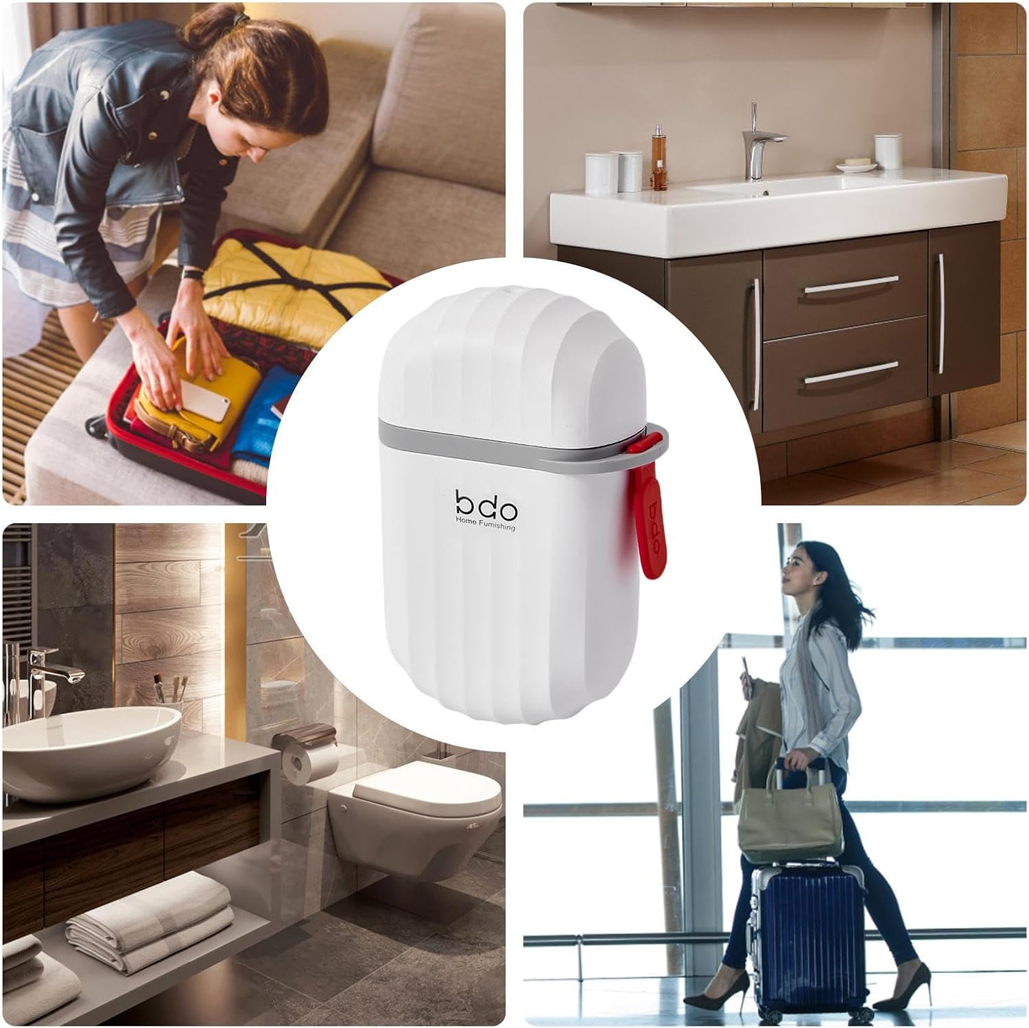 Portable Soap Holder with Lid | Travel Soap Dish Box with Drain Tray | Leakproof Plastic Soap Case for Bathroom, Shower, Gym & Outdoor Use