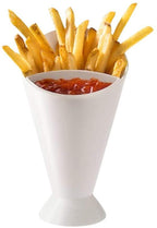 French Fries & Snack Holder with Dipping Cup | Reusable Fries Cone Cup with Sauce Container | Portable Snack Serving Cup for Parties, Kitchen & Table Use