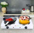 Electric Stove Double Hot Plate | 2000W Dual Burner Stove for Fast Cooking | Portable Electric Hot Plate for Kitchen, Home & Travel | Easy-Clean Countertop Electric Cooker