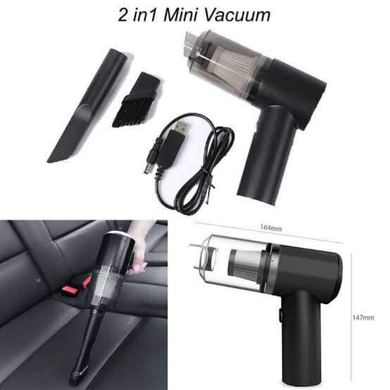 Powerful 2 in 1 Portable Vacuum Cleaner for Car With Wire | Car Charger or Cigarette Socket for Power | removable and washable filter | Lightweight Operates Quietly