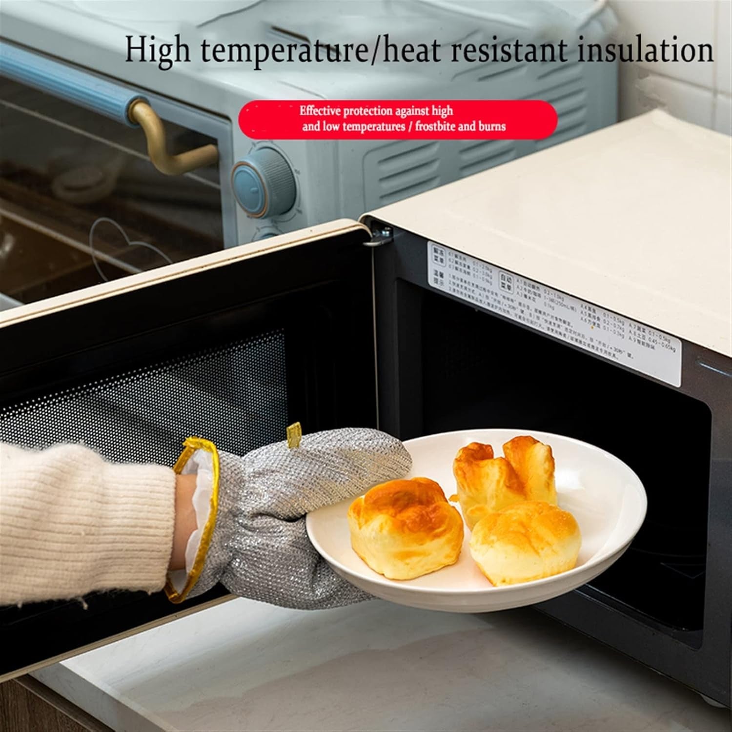 Steel Wire Dishwashing Gloves | Waterproof & Heat Resistant Kitchen Cleaning Gloves | Reusable Anti-Slip Scrubbing Mitts for Pots, Pans & Household Use (1Pc)