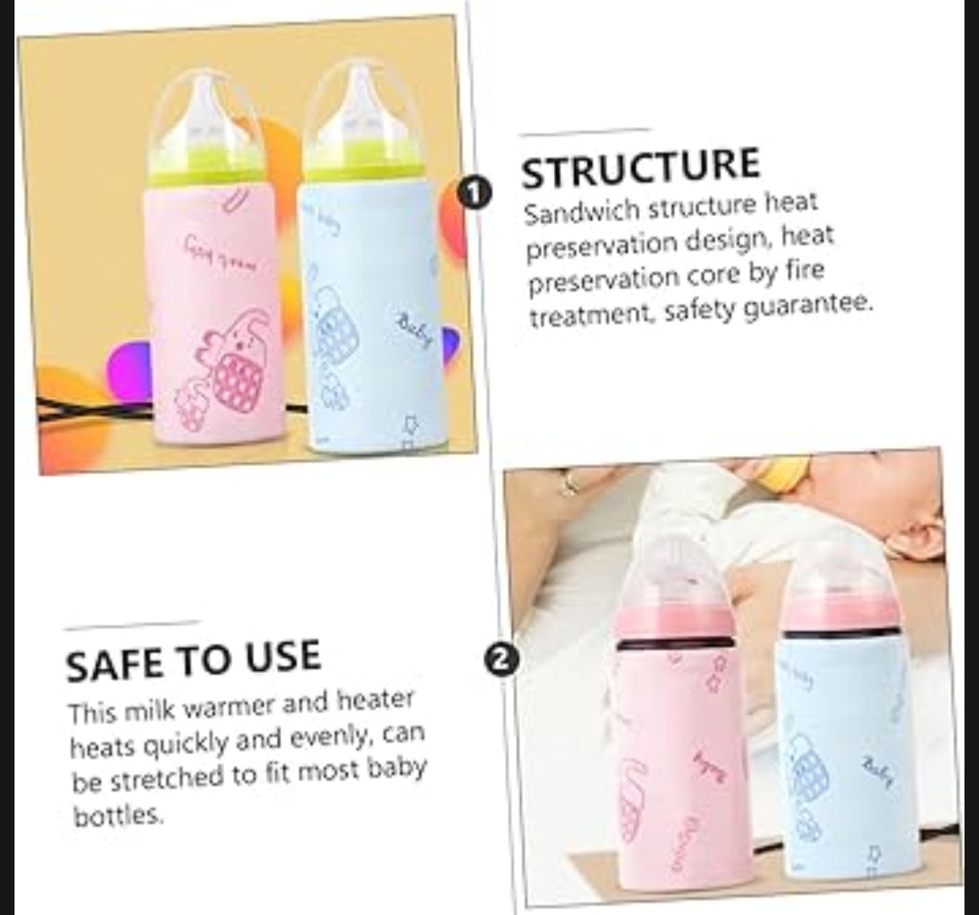Portable USB Baby Bottle Warmer | USB Milk Warmer Sleeve & Bottle Heating Bag | Travel Baby Bottle Warmer for Home & Outdoor Use