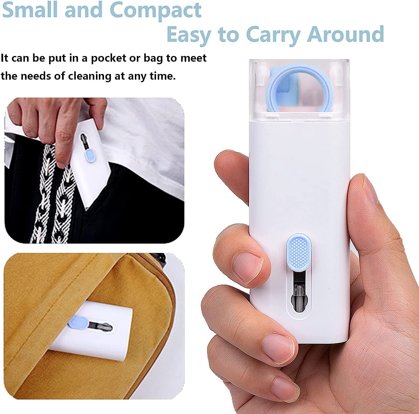 7-in-1 Computer Keyboard Cleaning Brush Kit | Earphone Cleaning Pen & Keycap Puller Tool | Portable Multi-Purpose Gadget Cleaner for Laptop, PC, Monitor & Mobile Accessories