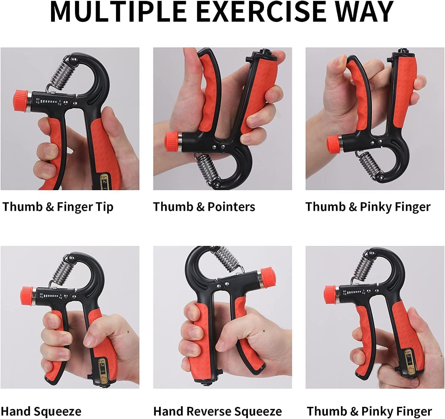Adjustable Hand Grip Power Exerciser 5–60kg – Hand Grip Strengthener with Counter | Forearm & Wrist Strength Trainer for Fitness and Daily Exercise