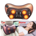 Electric Massage Pillow with Heat | Deep Kneading Neck, Back & Shoulder Massager Cushion | Heated Car & Home Pillow Massager for Relaxation Therapy and Body Pain Relief