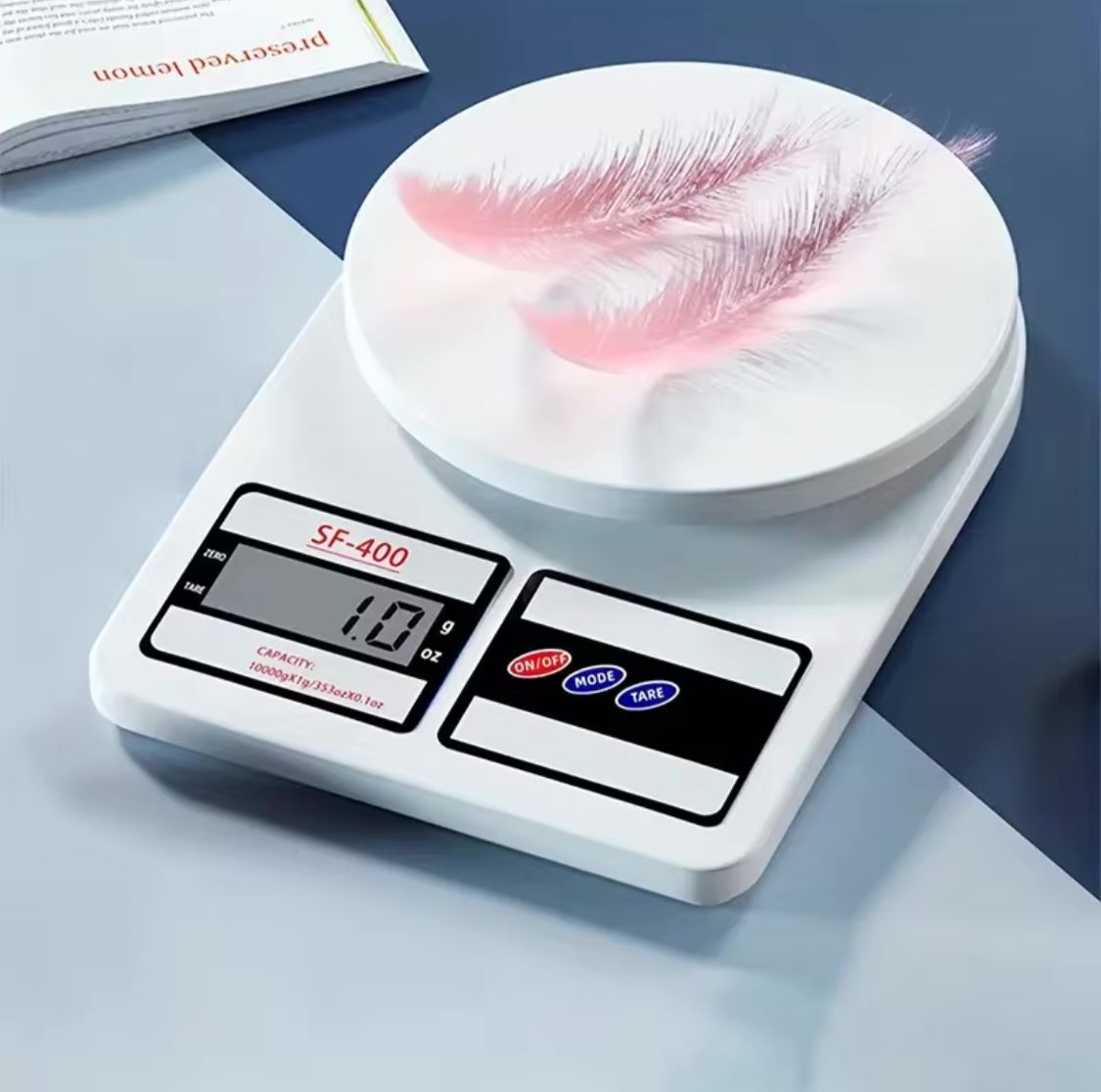 10kg Electronic Digital Kitchen Scale – Portable Food Measuring Scale for Cooking & Baking | Precision Gram Scale with Digital Display | Home & Shop Weighing Device (SF-400 Style)