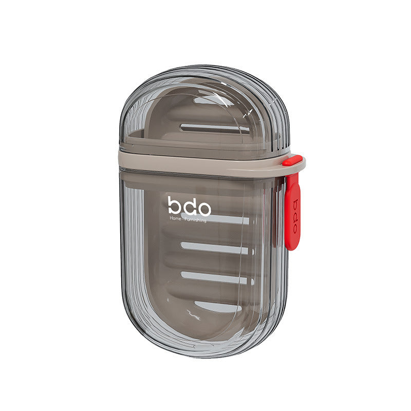 Portable Soap Holder with Lid | Travel Soap Dish Box with Drain Tray | Leakproof Plastic Soap Case for Bathroom, Shower, Gym & Outdoor Use