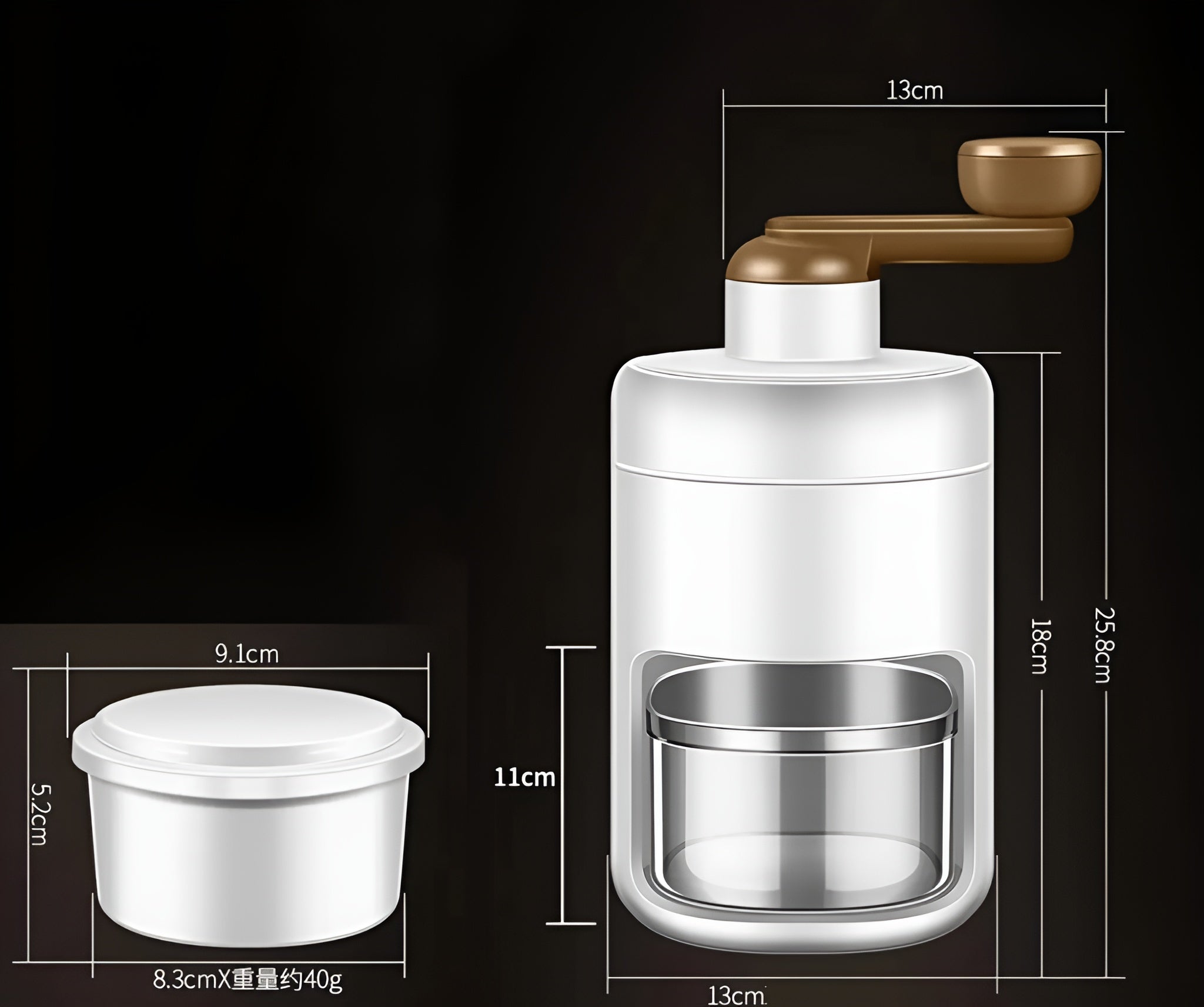 Manual Ice Crusher & Shaver Machine | Portable Ice Maker for Home Kitchen | Mini Snow Cone Maker & Crushed Ice Machine for Drinks, Smoothies & Desserts