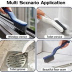 2-in-1 Floor Seam Cleaning Brush with Clip | Multi-Purpose V-Shape Grout Brush | Narrow Gap Cleaning Tool for Kitchen & Bathroom