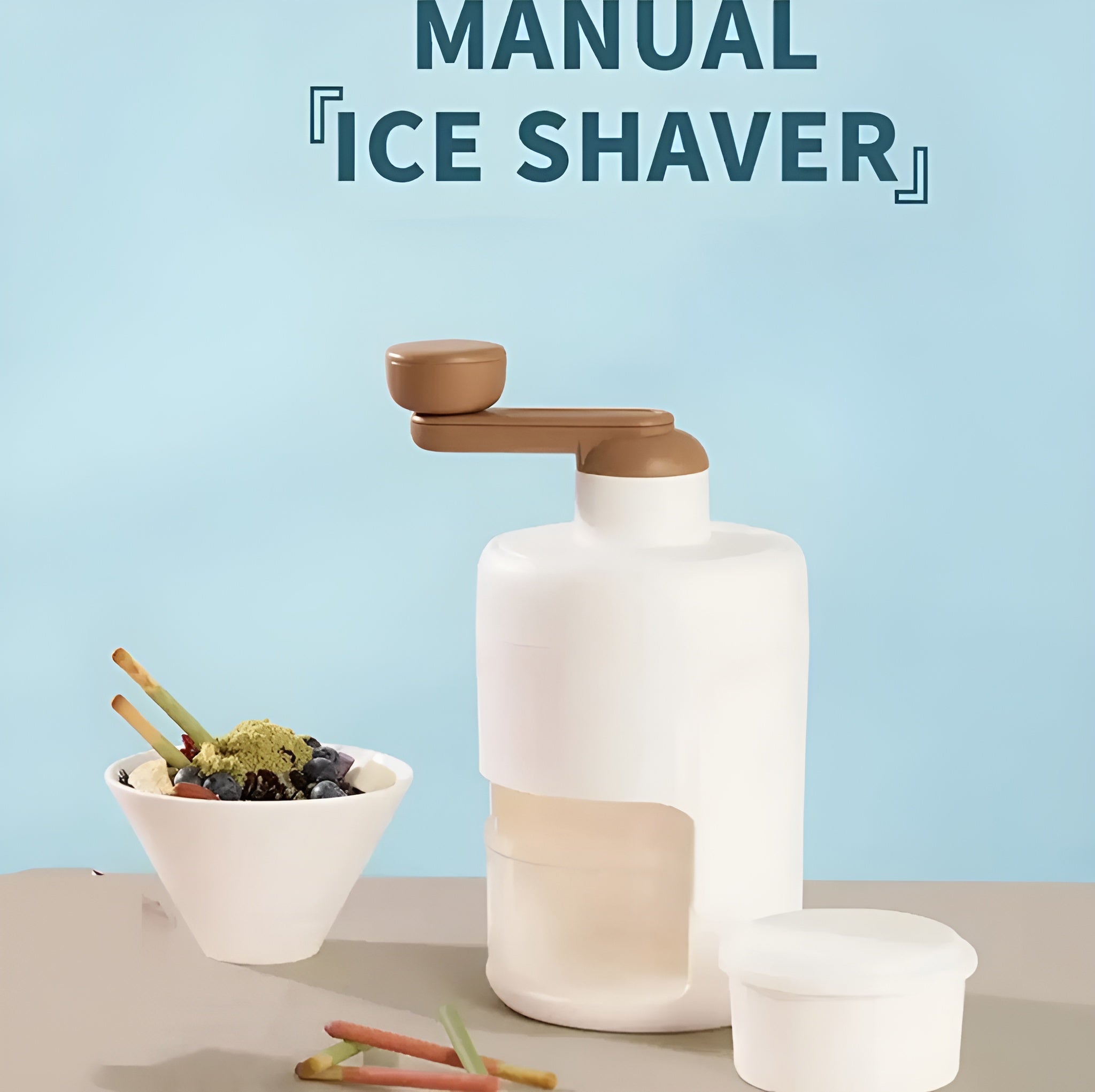Manual Ice Crusher & Shaver Machine | Portable Ice Maker for Home Kitchen | Mini Snow Cone Maker & Crushed Ice Machine for Drinks, Smoothies & Desserts