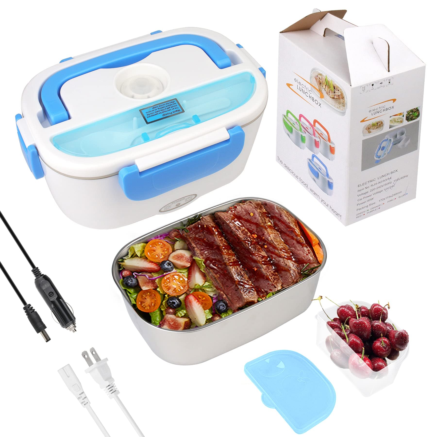 Electric Heating Lunch Box | Portable Food Warmer for Office & Travel | Self-Heating Lunch Container with Plug-In Power | Reusable Hot Meal Bento Box for Home, Car & Work Use
