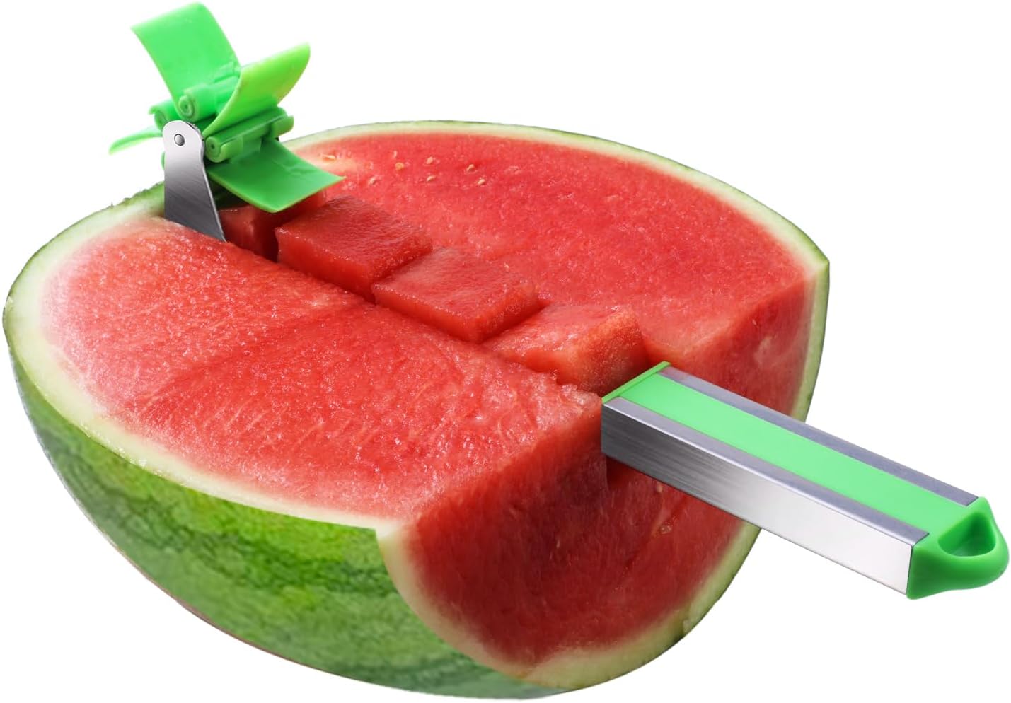Stainless Steel Watermelon Cutter & Slicer | Quick Fruit Cutter Tool & Cube Maker | Easy Melon Knife for Kitchen, Salad & Fruit Serving
