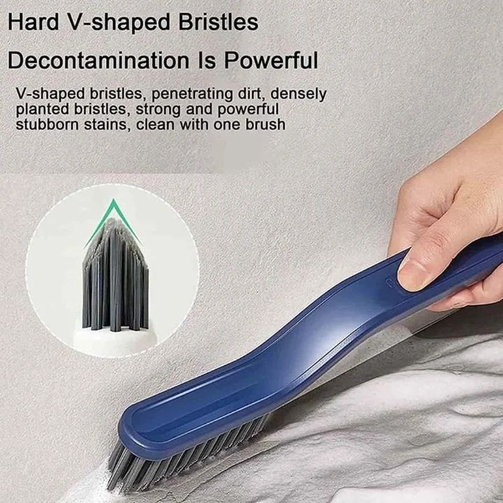 2-in-1 Floor Seam Cleaning Brush with Clip | Multi-Purpose V-Shape Grout Brush | Narrow Gap Cleaning Tool for Kitchen & Bathroom